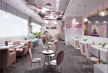 萧山网红甜品店装修设计_案例效果图