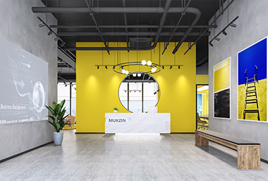 萧山服装企业办公室装修设计_案例效果图