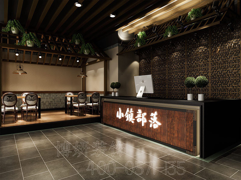 杭州部落餐厅装修设计-案例效果图 3